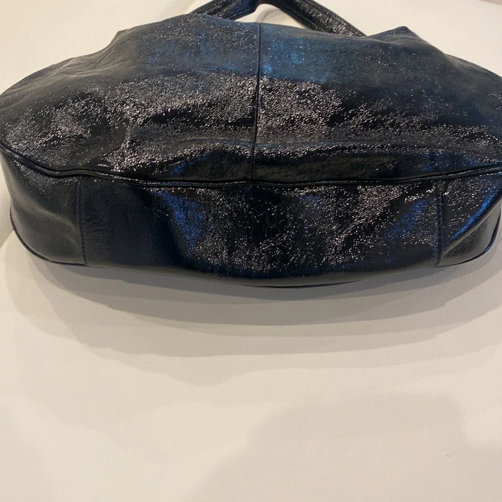 Franco Sarco, patent leather shoulder bag black